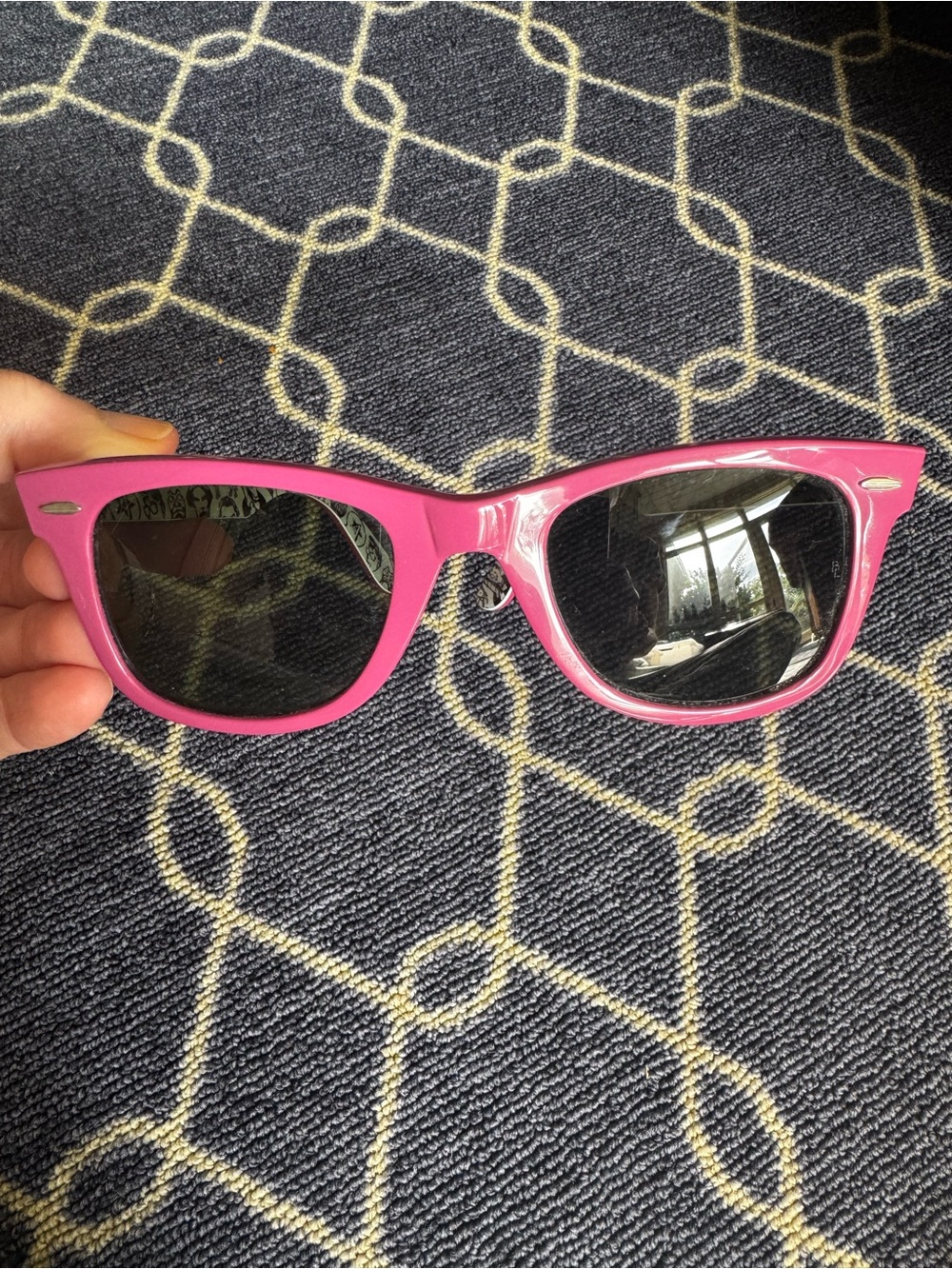 Ray-Ban Pink Wayfarer Sunglasses with Dark Lenses